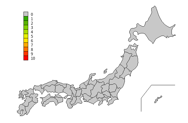 都道府県別に色分けされたマップグラフ作成ウェブツール